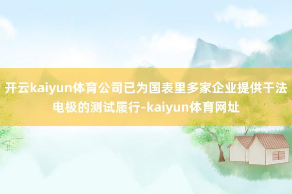 开云kaiyun体育公司已为国表里多家企业提供干法电极的测试履行-kaiyun体育网址