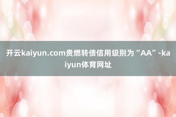 开云kaiyun.com贵燃转债信用级别为“AA”-kaiyun体育网址