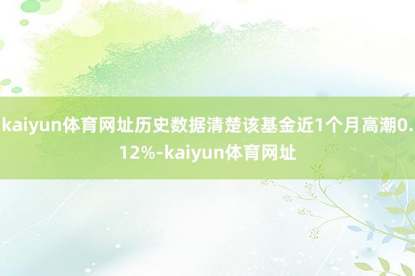 kaiyun体育网址历史数据清楚该基金近1个月高潮0.12%-kaiyun体育网址