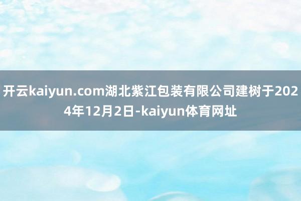 开云kaiyun.com湖北紫江包装有限公司建树于2024年12月2日-kaiyun体育网址