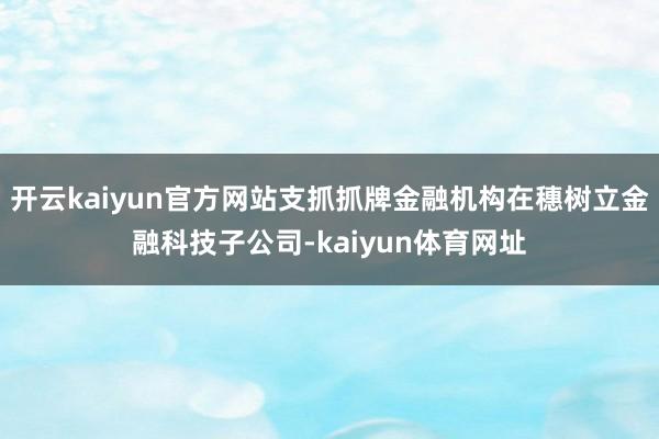 开云kaiyun官方网站支抓抓牌金融机构在穗树立金融科技子公司-kaiyun体育网址