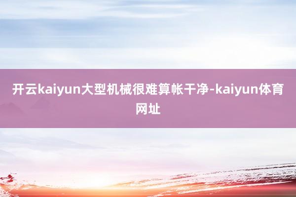 开云kaiyun大型机械很难算帐干净-kaiyun体育网址